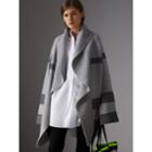 Burberry Burberry Check Wool Cashmere Blend Cardigan Coat, Size: Xl, Grey