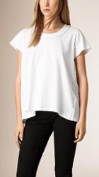 Burberry Pom-pom Detail Linen T-shirt