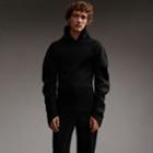 Burberry Burberry Rib Knit Compact Wool Blend Sculptural Sweater, Black