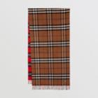 Burberry Burberry Reversible Contrast Check Cashmere Scarf, Brown