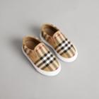 Burberry Burberry Vintage Check And Leather Slip-on Sneakers, Size: 7