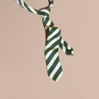 Burberry Slim Cut Pyjama Stripe Silk Cotton Tie