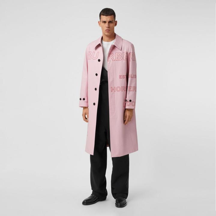 Burberry Burberry Horseferry Print Cotton Gabardine Car Coat, Size: 38, Pink