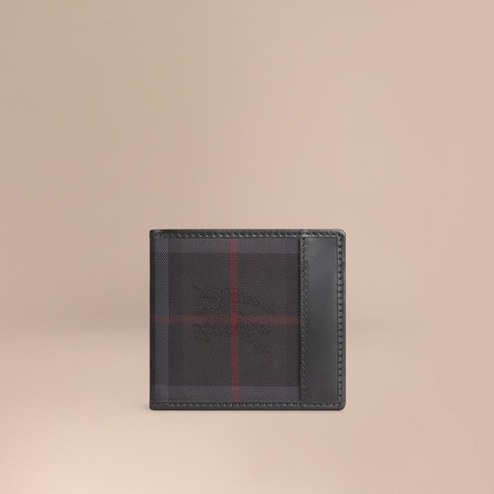 Burberry Burberry Horseferry Check Folding Coin Wallet, Black