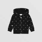 Burberry Burberry Childrens Star And Monogram Motif Cotton Hooded Top, Size: 2y, Black
