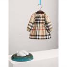 Burberry Burberry Gathered Check Cotton Flannel Dress, Size: 3y, Beige