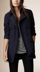 Burberry Leather Trim Technical Cotton Trench Coat