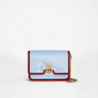 Burberry Burberry Small Painted Edge Leather Tb Bag, Blue