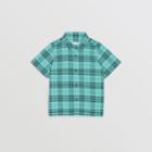 Burberry Burberry Childrens Short-sleeve Check Cotton Shirt, Size: 3y, Green