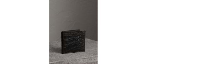 Burberry Burberry Alligator Folding Wallet, Black
