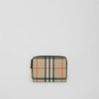 Burberry Burberry Vintage Check And Leather Zip Wallet