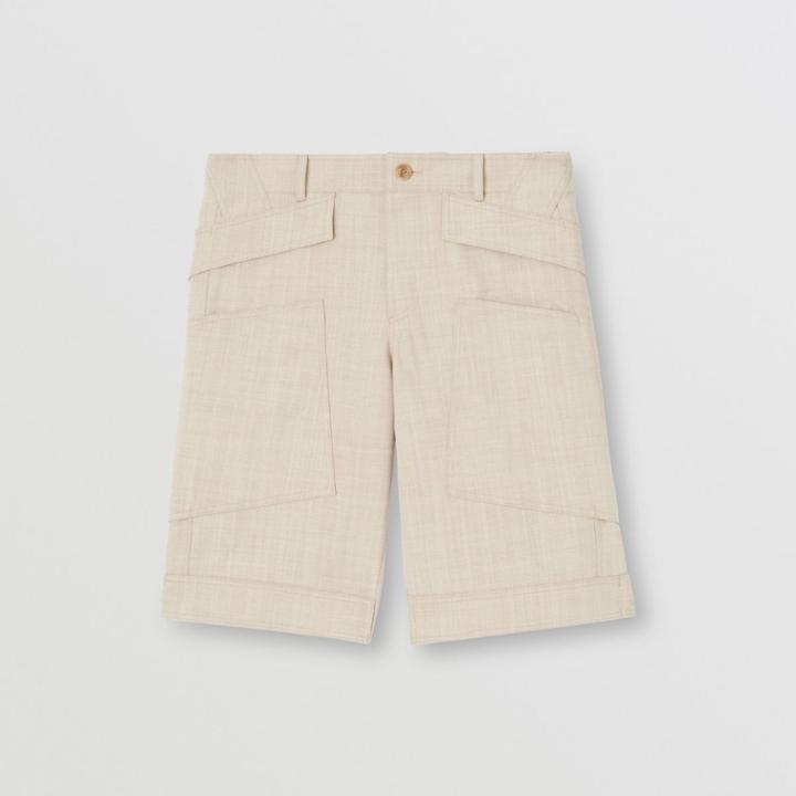 Burberry Burberry Cuff Detail Wool Cargo Shorts, Size: 46
