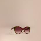 Burberry Burberry Buckle Detail Cat-eye Frame Sunglasses, Red