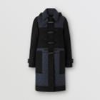 Burberry Burberry Diamond Quilted Panel Technical Wool Duffle Coat, Size: 08, Black