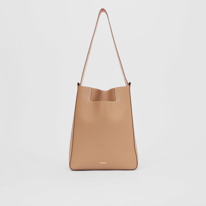 Burberry Burberry Small Leather Basket Bag, Brown