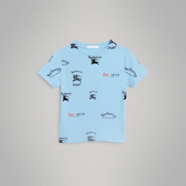 Burberry Burberry Archive Logo Print Jersey T-shirt, Size: 6y, Blue