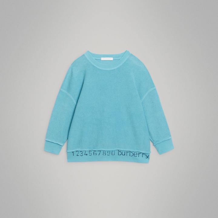 Burberry Burberry Childrens Number Print Cotton Sweatshirt, Size: 10y, Blue