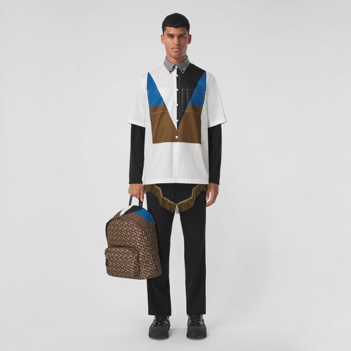 Burberry Burberry Short-sleeve Geometric Print Cotton Shirt