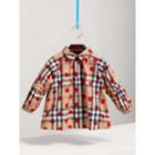 Burberry Burberry Ruffle Detail Dot Print Check Cotton Top, Size: 2y, Red