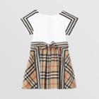 Burberry Burberry Childrens Vintage Check Detail Cotton Dress, Size: 18m, Beige