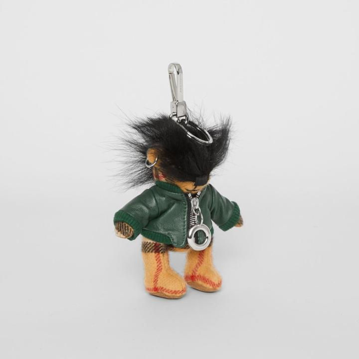 Burberry Burberry Thomas Bear Charm In Leather Jacket, Green