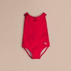 Burberry Burberry Ruffle Detail One-piece Swimsuit, Size: 14y, Red