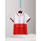 Burberry Burberry Embroidered Two-tone Cotton Piqu Polo Shirt, Size: 10y, Orange