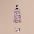 Burberry Burberry Short-sleeved Embroidered Tulle And Silk Dress, Size: 10y, Pink