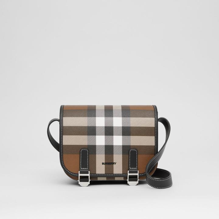 Burberry Burberry Check Print And Leather Messenger Bag