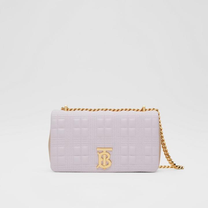 Burberry Burberry Small Quilted Two-tone Lambskin Lola Bag, Purple