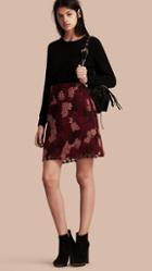 Burberry Floral Italian Macram Lace Skirt