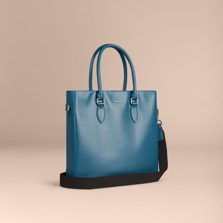 Burberry Burberry London Leather Tote Bag, Blue