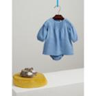 Burberry Burberry Pintuck Detail Chambray Dress With Bloomers, Size: 24m