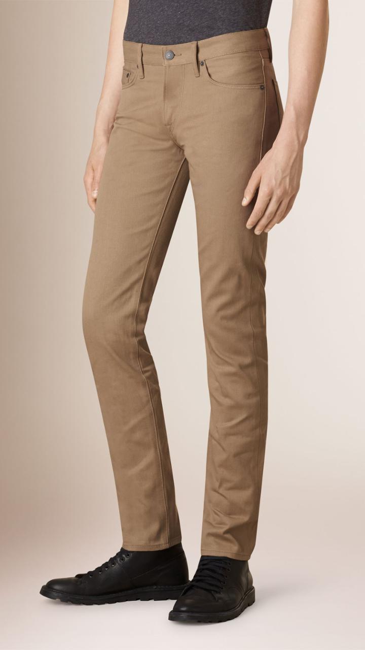 Burberry Burberry Slim Fit Selvedge Jeans, Size: 32l, Beige