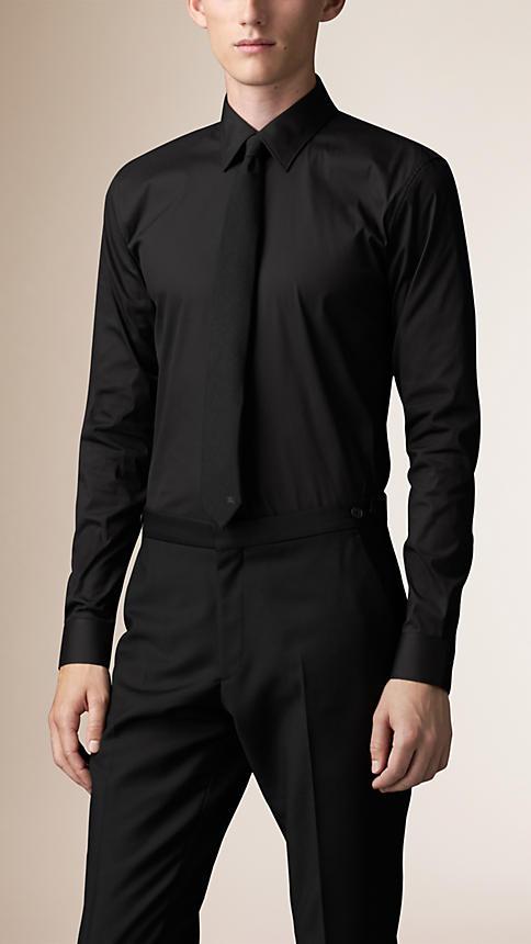 Burberry Slim Fit Stretch Cotton Shirt