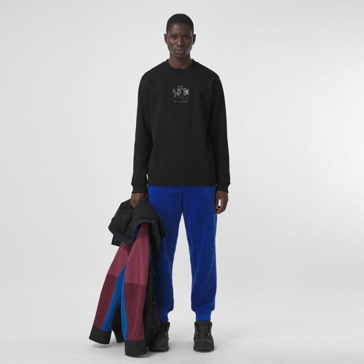 Burberry Burberry Embroidered Deer Cotton Sweatshirt