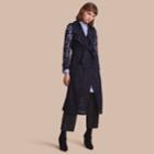 Burberry Burberry Macram Lace Trench Coat, Size: 04, Blue
