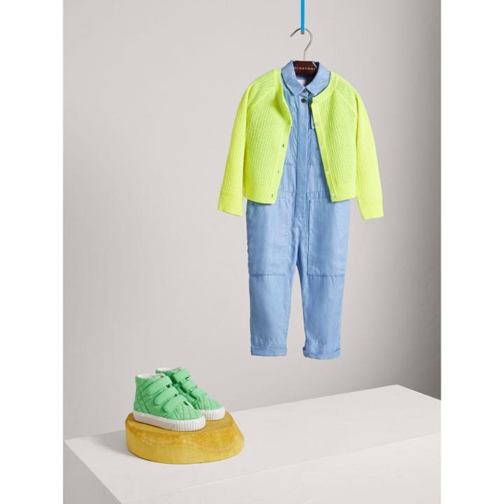 Burberry Burberry Short-sleeve Chambray Jumpsuit, Size: 8y