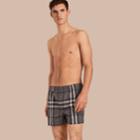 Burberry Burberry Check Twill Cotton Boxer Shorts, Size: Xs, Grey