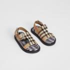 Burberry Burberry Childrens Vintage Check Leather Buckled Sandals, Size: 23