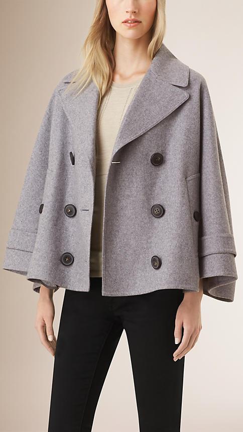 Burberry Double-breasted Cashmere Poncho Jacket
