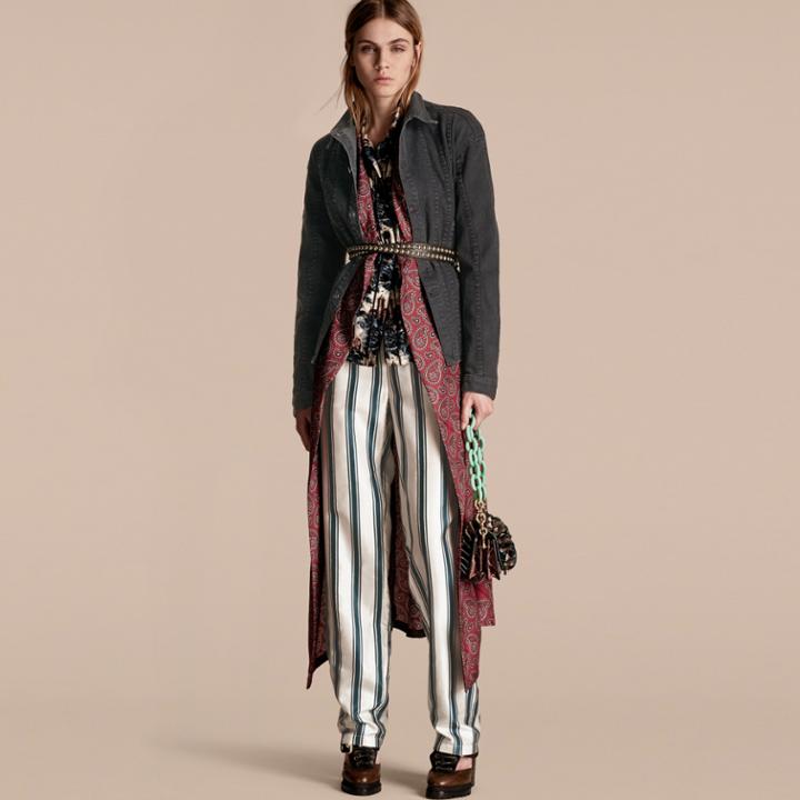 Burberry Burberry Seam Detail Japanese Denim Jacket, Size: 46, Black