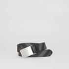 Burberry Burberry Ekd Plaque Buckle London Check And Leather Belt, Size: 90, Grey