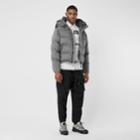 Burberry Burberry Detachable Sleeve Cashmere Hooded Puffer Jacket, Grey