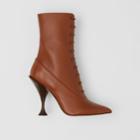 Burberry Burberry Lambskin Lace-up Ankle Boots, Size: 35, Brown