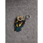 Burberry Burberry Beasts Riveted Leather Key Ring, Yellow