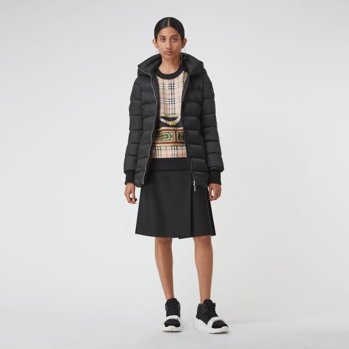 Burberry Burberry Detachable Hood Down-filled Puffer Coat, Size: S, Black