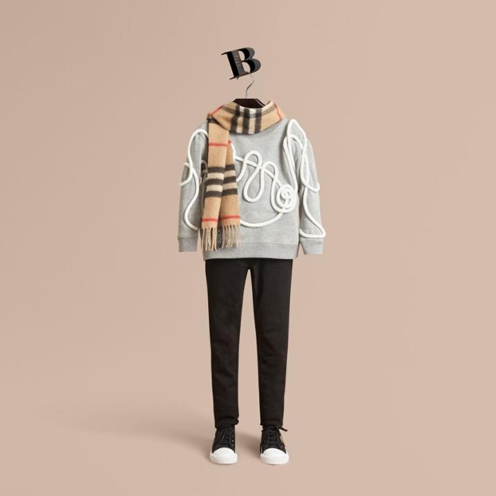 Burberry Burberry Rope Detail Brushed-back Jersey Sweatshirt, Size: 10y, Grey