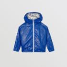 Burberry Burberry Childrens Logo Print Lightweight Hooded Jacket, Size: 3y, Blue