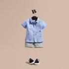 Burberry Burberry Cotton Oxford Shirt With Embroidered Nautical Motifs, Size: 3y, Blue